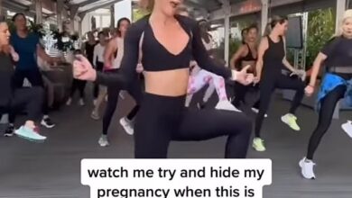 NYC fitness instructor Katia Pryce revealed to Instagram the strategies she used to keep her pregnancy under wraps amid regularly leading workout classes in skin-baring athletic gear