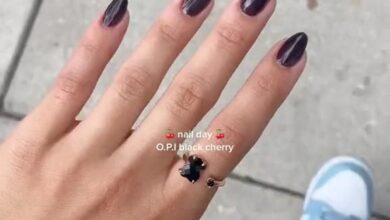 Dark cherry mani and it's the only way we're wearing red nails this summer