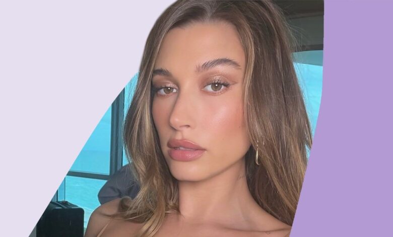Hailey Bieber served up glazed pink donut makeup last night (with a matching outfit)