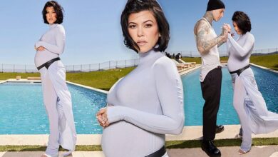 Kourtney Kardashian, 44, shows off baby bump and turns to GOOGLE for pregnancy advice