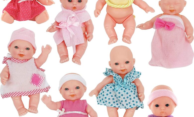 Click N Play Baby Doll Set - Set of 8 Mini Dolls