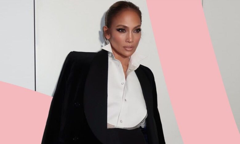 Jennifer Lopez's tuxedo nails are the nail tailoring we need