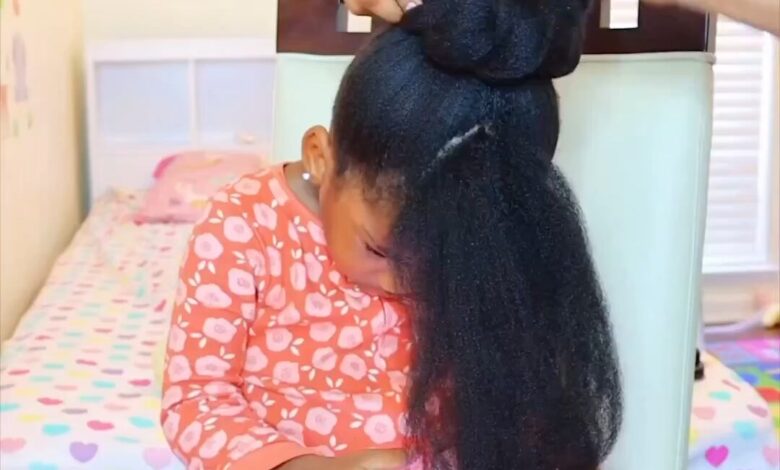 Maureen Chichi Of Mezecurls Styles Her Baby Girl's Natural Afro Hair Into A Cute Protective Style | WATCH