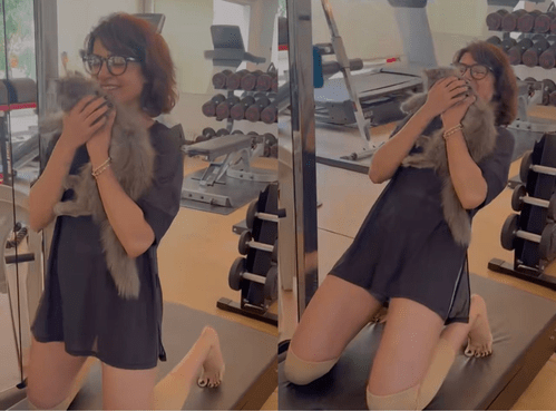 Samantha shells fitness goals as she drops cute workout video with her cat 'Gelato'