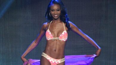 Miss District of Columbia Deshauna Barber competes in the swimsuit competition during the 2016 Miss USA pageant on June 5, 2016.
