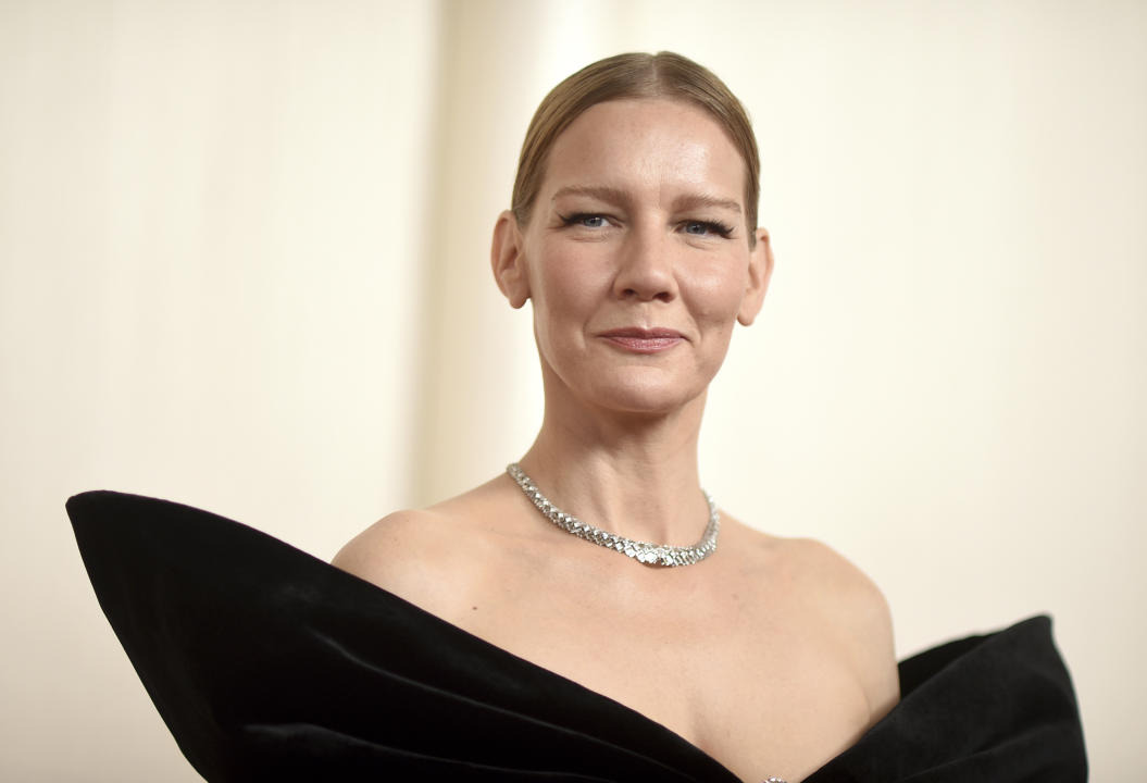 Sandra Huller arrives at the Oscars on Sunday, March 10, 2024, at the Dolby Theatre in Los Angeles. (Photo by Richard Shotwell/Invision/AP)