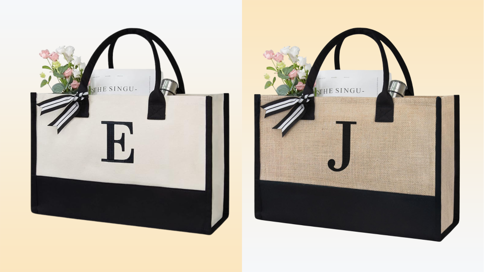 Gift this monogrammed tote bag to a loved one — and at this price, you can gift one to yourself too! (Amazon)