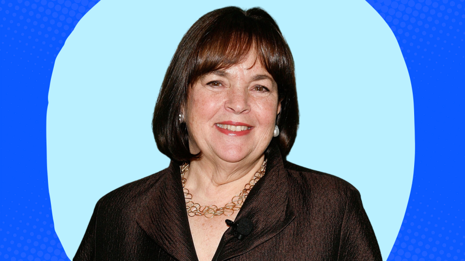 Photo of Ina Garten on a blue background