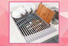 I'm a pro shopper who loves this roll-up dish rack: It's $25 at Amazon